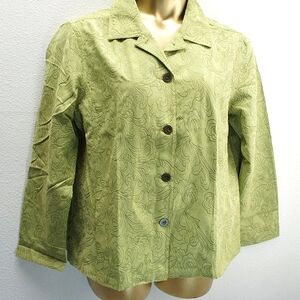 Additions by chicos faux suede embossed blouse size 3